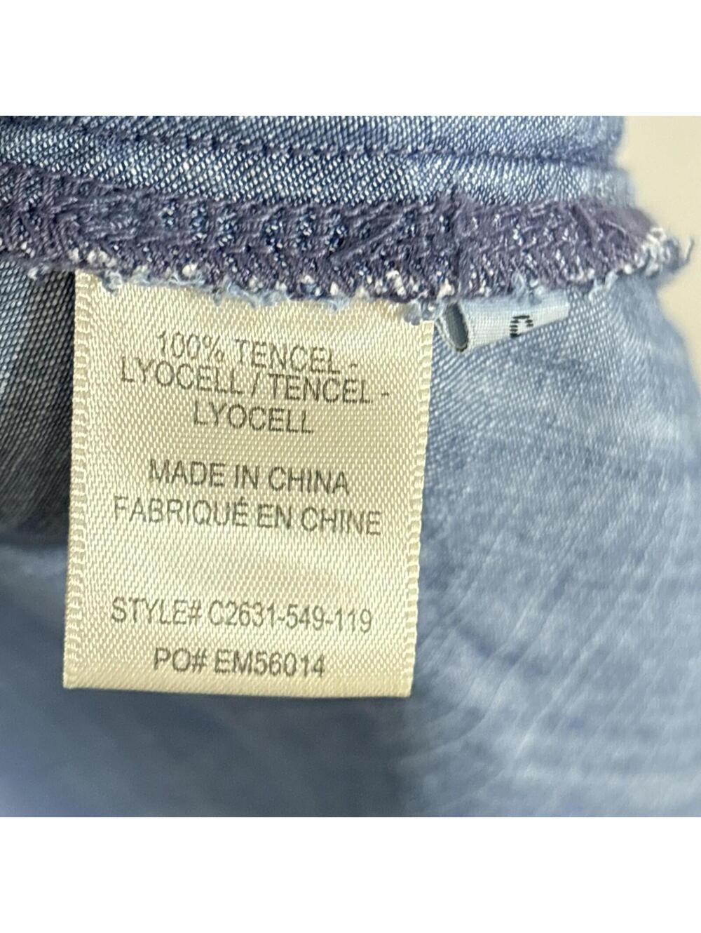 Anthropologie Cloth & Stone Chambray Split Back High Low Blouse Small Boho - Picture 7 of 12